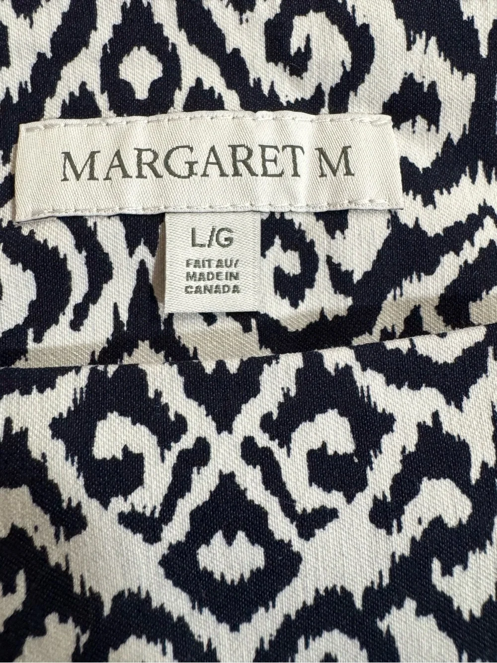 Margaret M Women's Navy and White Patterned A-Line Skirt